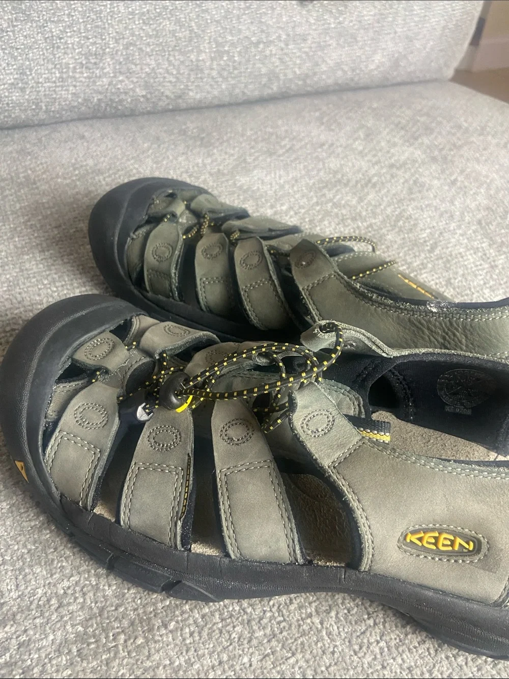 Keen Men’s Closed-Toe Sandals in Olive Green with Black Toe